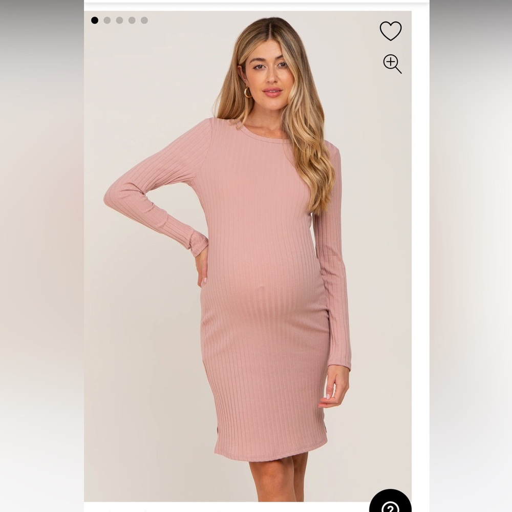 Pinkblush Ribbed Basic Long Sleeved Maternity Dre… - image 2